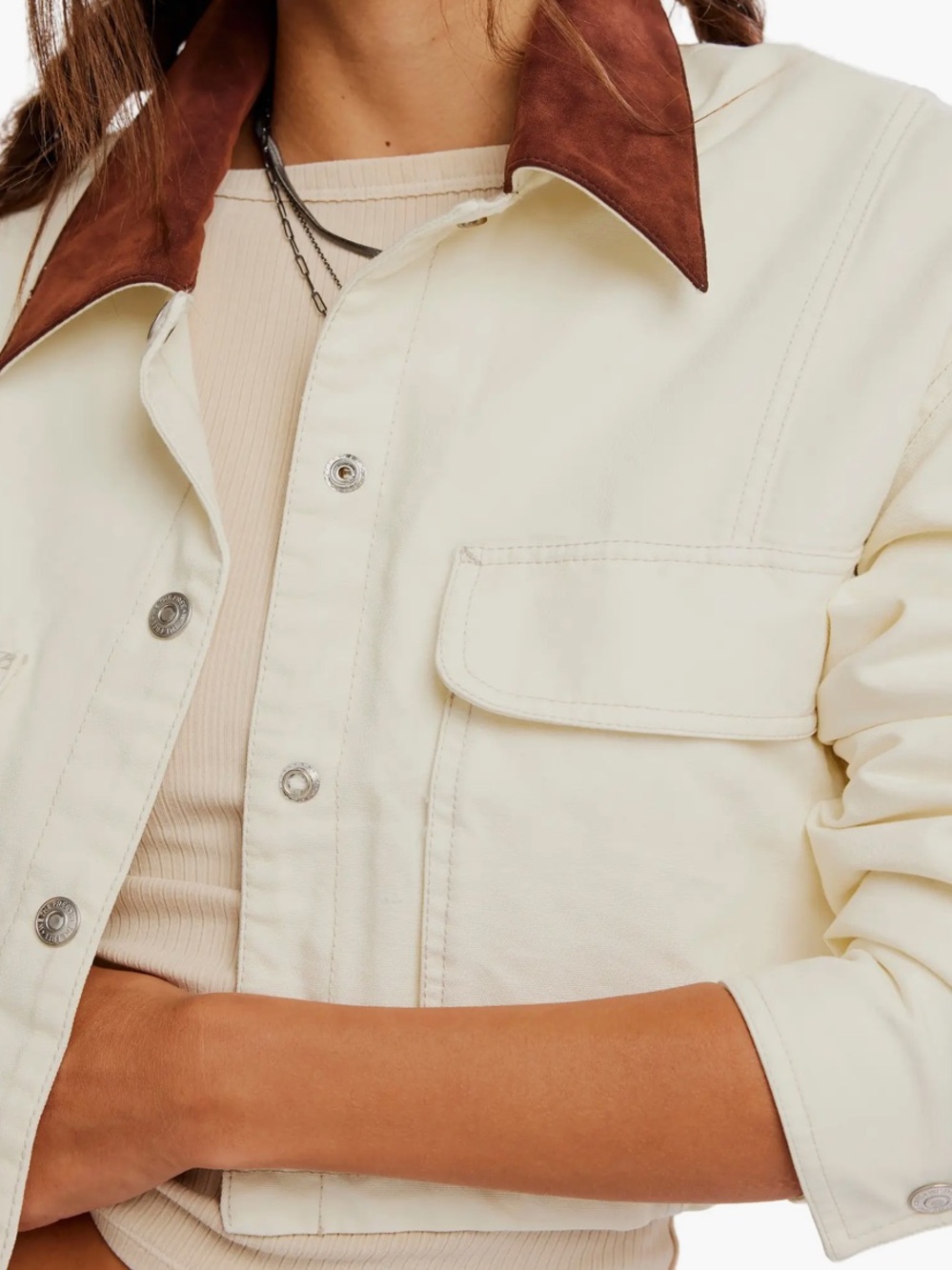 Free People WE THE FREE MARTHA CROPPED UTILITY JACKET NWT